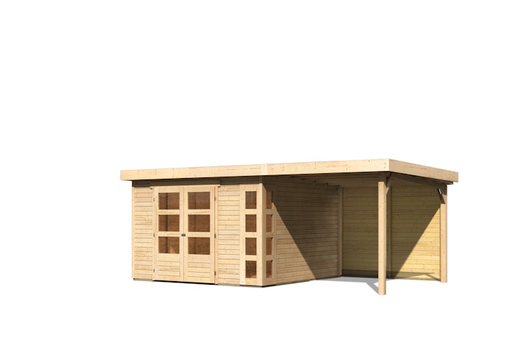 Karibu Woodfeeling Gartenhaus Kerko 3/4/5/6 mit 240 cm Schleppdach inkl. Rückwand - 19 mm