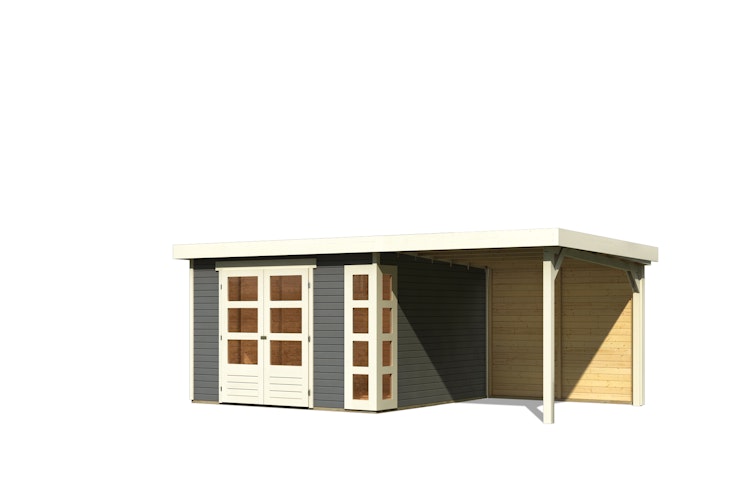 Karibu Woodfeeling Gartenhaus Kerko 3/4/5/6 mit 240 cm Schleppdach inkl. Rückwand - 19 mm
