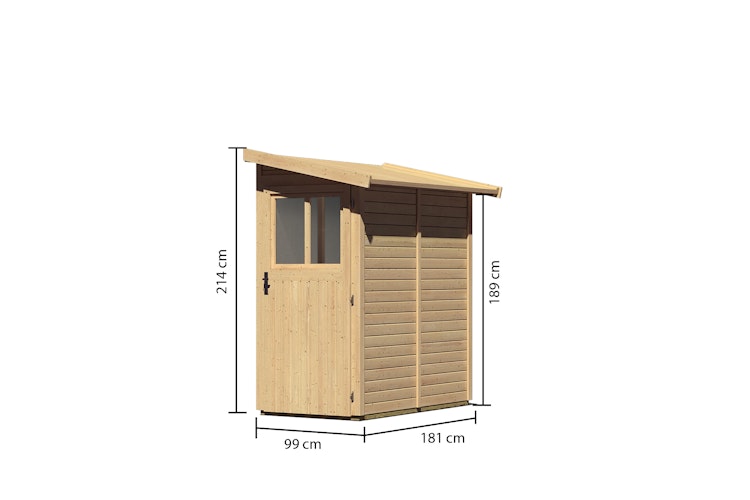 Karibu Anlehn-Gartenhaus Gerätehaus Görlitz - 19 mm inkl. gratis Innenraum-Pflegebox im Wert von 99€