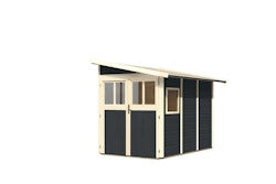 Karibu Premium Anlehn-Gartenhaus Gerätehaus Juist/Wandlitz 2/3/4/5 - 19 mm inkl. gratis Innenraum-Pflegebox im Wert von 99€