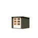 Karibu Woodfeeling Gartenhaus Bastrup 2 terragrau - 28 mm inkl. gratis Innenraum-Pflegebox im Wert von 99€Bild