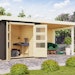 Karibu Woodfeeling Gartenhaus Bastrup 3 terragrau- 28 mm
