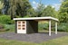 Karibu Woodfeeling Gartenhaus Bastrup 4 terragrau - 28 mm inkl. gratis Innenraum-Pflegebox im Wert von 99€Bild
