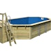 Karibu Pool Modell X4 610 x 400 cm mit Terrasse - kesseldruckimprägniert/wassergrau mit Metallecken inkl. gratis Sandfilteranlage & Pool-PflegesetBild