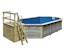 Karibu Pool Modell X4 610 x 400 cm mit Terrasse - kesseldruckimprägniert/wassergrau mit Metallecken inkl. gratis Sandfilteranlage & Pool-PflegesetBild
