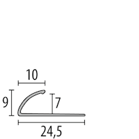 Parkettfreund -Einfassprofil PF 390 SK F2G edelstahloptik fein geschliffen 900x24,5 mm - 3 - 7 mm Aluminium eloxiert mit glatter Oberfläche; umschlagbar