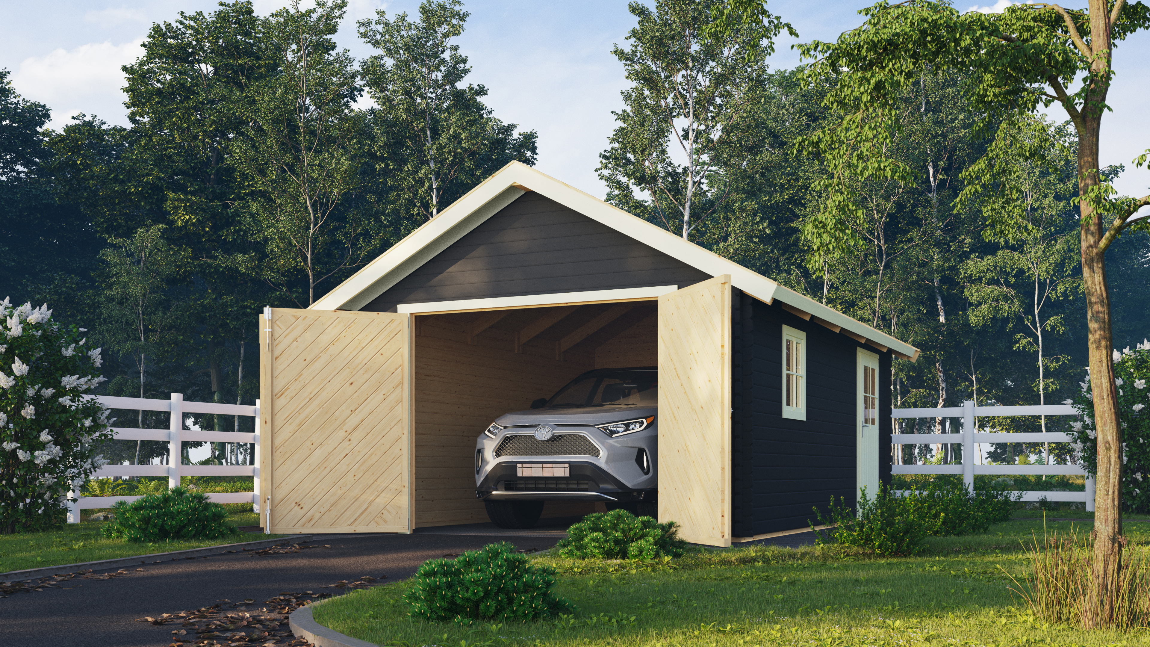 Karibu Garage Blockhausgarage 40 mm