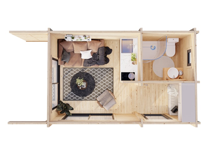 Palmako Ferienhaus Cecilia 14,2 m² Slide Plus - 70 mm