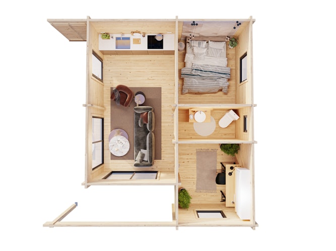 Palmako Ferienhaus Cecilia 30,0 m² Slide Plus - 70 mm