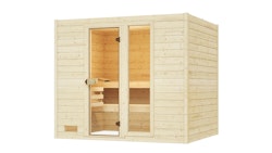 Weka Sauna 538 / Valida Gr. 4 Glastür+Fenster - Massivholzsauna 38 mm inkl. 10-teiligem gratis Zubehörset (Gesamtwert 237,40 €)