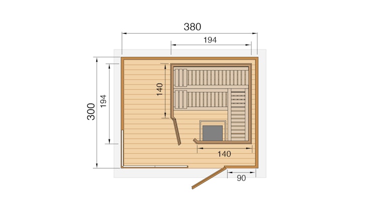 Weka Design-Saunahaus 412 inkl. Elementsauna 44/68 mm inkl. gratis Sauna-Set im Wert von 240,40 € (10-teilig) Bild