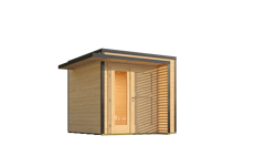 Weka Design Gartenhaus Pure Garden Amberley mit Design-Doppeltür - 28 mm  inkl. gratis Dachbahnen