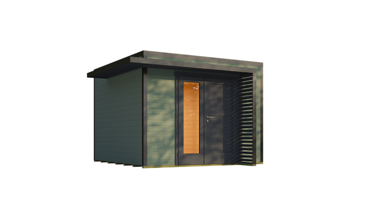 Weka Design Gartenhaus Pure Garden Amberley mit Design-Doppeltür - 28 mm  inkl. gratis Dachbahnen