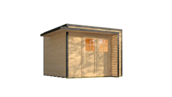 Weka Design Gartenhaus Pure Garden Amberley mit Massivholz-Doppeltür - 28 mm inkl. gratis Dachbahnen