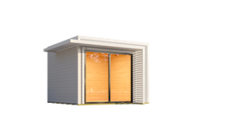 Weka Design Gartenhaus Pure Garden Amberley mit Aluminium-Schiebetür - 28 mm inkl. gratis Dachbahnen