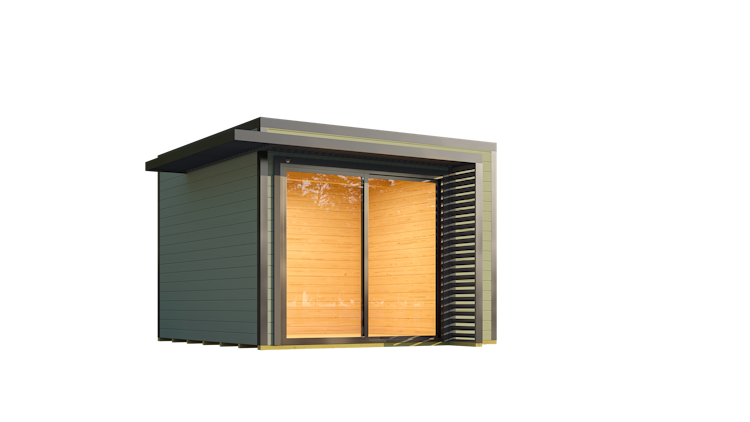 Weka Design Gartenhaus Pure Garden Amberley mit Aluminium-Schiebetür - 28 mm inkl. gratis Dachbahnen