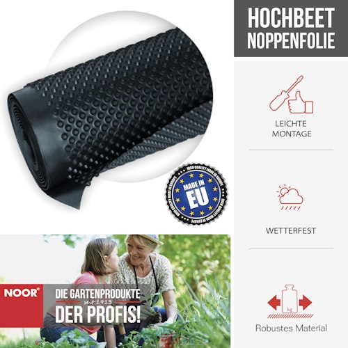 NOOR Hochbeet Noppenfolie 1x5m 400 g/m²