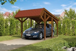 Skan Holz Harz - Pultdach Einzelcarport aus Nadelholz Breite 321 cm