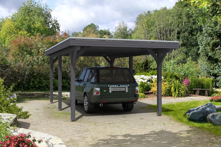 Skan Holz Spessart- Flachdach Einzelcarport aus Leimholz Breite 355 cm Bild