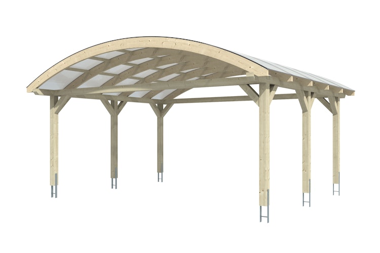 Skan Holz Franken - Bogendach Doppelcarport aus Leimholz Breite 635 cm Bild