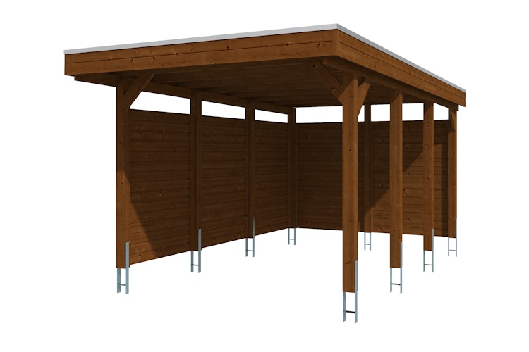 Skan Holz Carport Friesland 314x555 cm inkl. Rück- und Seitenwände Sparset 1 Bild