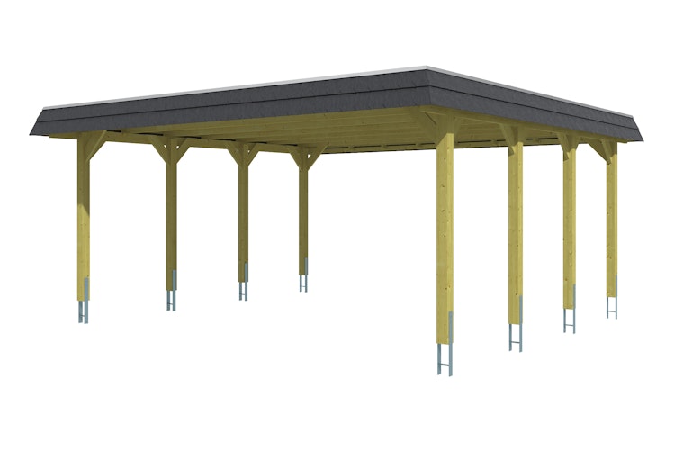 Skan Holz Spreewald - Walmdach Doppelcarport Breite 585 cm Bild