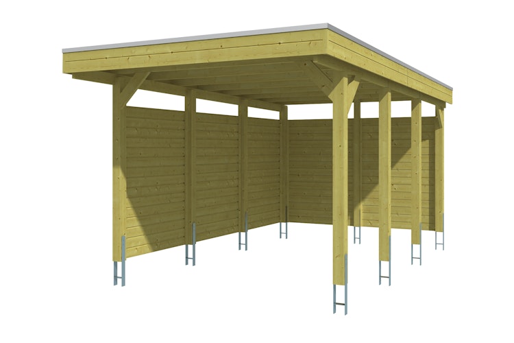 Skan Holz Carport Friesland 314x555 cm inkl. Rück- und Seitenwände Sparset 1 Bild