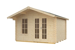  Skan Holz 28 mm Gartenhaus Terrassenhaus 28 / Alicante inkl. gratis Dachschindeln in Wunschfarbe & Fundamentanker/Pads