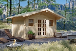 Skan Holz 45 mm Gartenhaus Davos inkl. gratis Dachschindeln