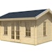 Skan Holz 70 mm Blockbohlenhaus Montreal 1 inkl. gratis Dachschindeln in Wunschfarbe & Fundamentanker/PadsBild