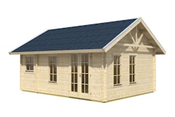  Skan Holz 70 mm Blockbohlenhaus Toronto 2 inkl. gratis Dachschindeln in Wunschfarbe & Fundamentanker/Pads