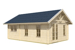 Skan Holz 70 mm Blockbohlenhaus Toronto 4-Basisdach inkl. gratis Dachschindeln
