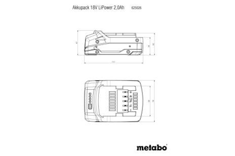 Metabo Akkupack 18V LI-POWER AKKUPACK 18 V - 2,0 AH (625026000)