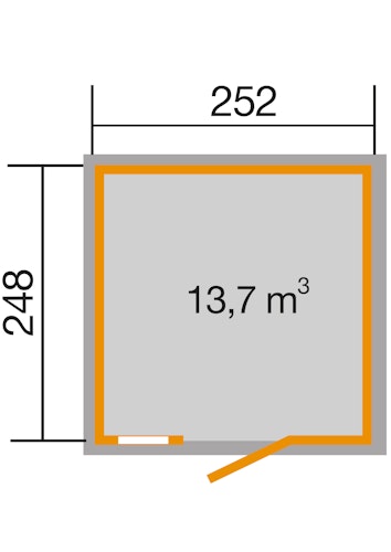 Weka Schwedenhaus 410 mit extra hoher Tür - 44 mm (aufgedoppelt) Bild