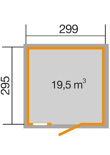 Weka Schwedenhaus 410 mit extra hoher Tür - 44 mm (aufgedoppelt) Bild