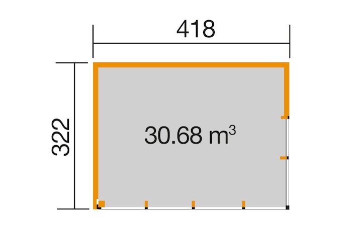 Designhaus 412 Gr. 2 mit Glasschiebetür (Homeoffice-Gartenhaus) - 44 mm Bild