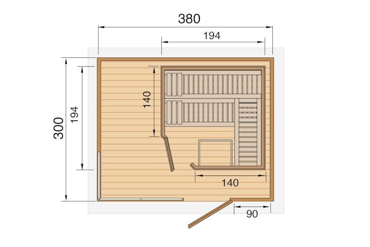 Weka Design-Saunahaus Cubilis inkl. Elementsauna 45/68 mm inkl. gratis Sauna-Set im Wert von 240,40 € (10-teilig) Bild