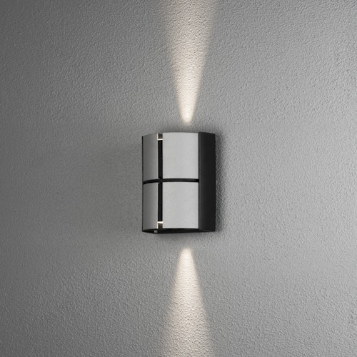 Konstsmide Wandleuchte Vidar, LED 2x5W, schwarz/silber, dimmbar (425-753)