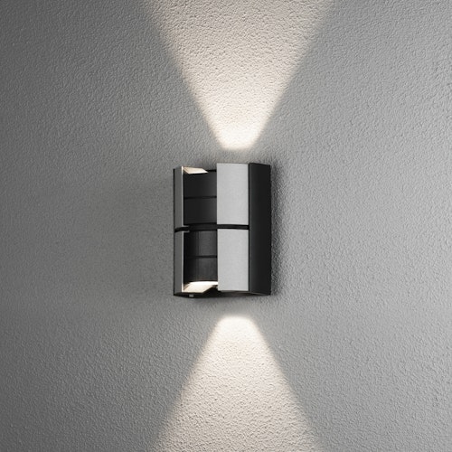 Konstsmide Wandleuchte Vidar, LED 2x5W, schwarz/silber, dimmbar (425-753)