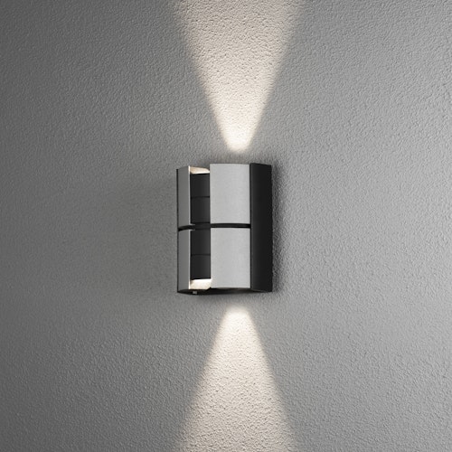 Konstsmide Wandleuchte Vidar, LED 2x5W, schwarz/silber, dimmbar (425-753)