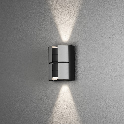 Konstsmide Wandleuchte Vidar, LED 2x5W, schwarz/silber, dimmbar (425-753)