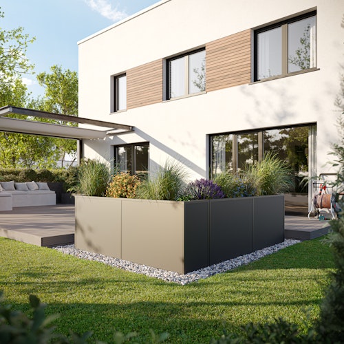 KGT Aluminium Hochbeet 210 - Profile anthrazit - B2,05 x T0,45 x H0,77 m - 590 l