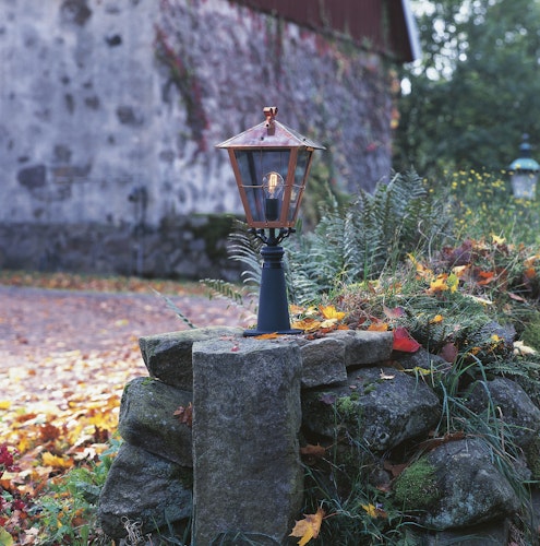 Konstsmide Gartenleuchtenkopf Fenix, massives Kupfer, klares Glas (431-900)