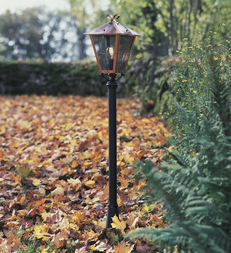 Konstsmide Gartenleuchtenkopf Fenix, massives Kupfer, klares Glas (431-900)