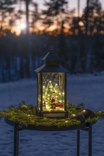 Konstsmide Weihnachtsbeleuchtung  Laterne klein Weihnachtsmann mit Kind