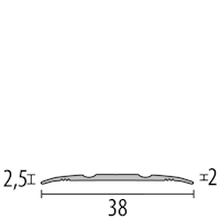 Parkettfreund -Übergangsprofil PF 438 F2 edelstahloptik 1000x38 mm - 0 - 99 mm Aluminium eloxiert gerillt