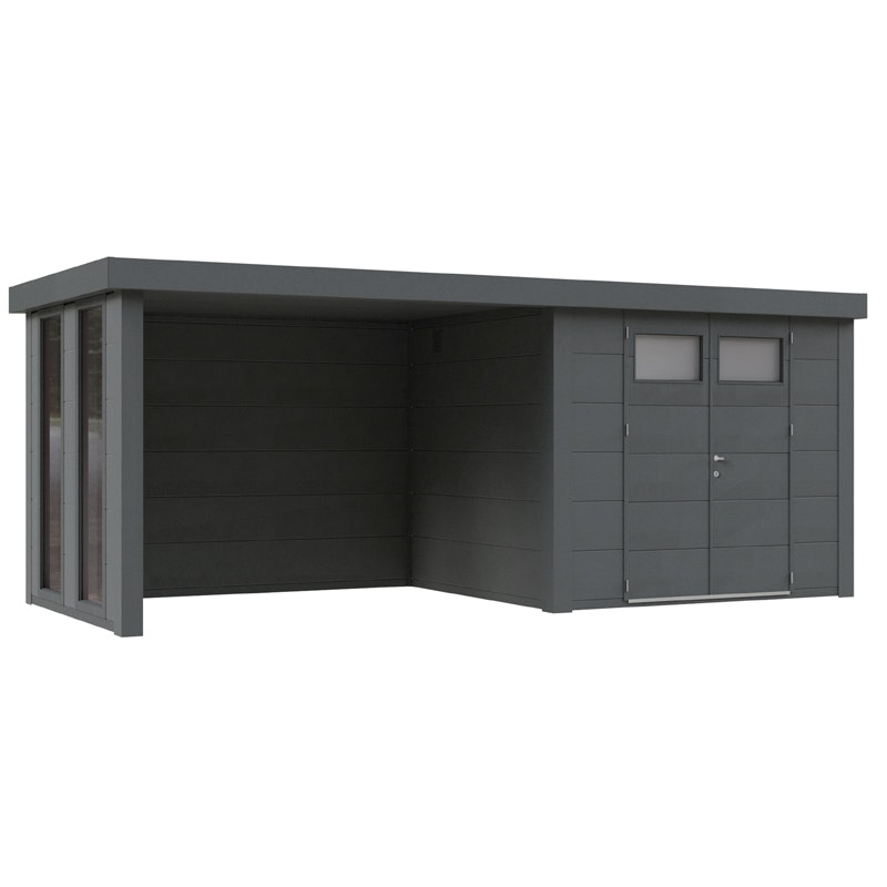 Wolff Finnhaus Metallgerätehaus Eleganto 2724 mit Lounge Anbau inkl. 2 Fenster