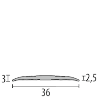 Parkettfreund -Übergangsprofil PF 440 F4 silber 900x36 mm - 0 - 99 mm Aluminium eloxiert gerillt