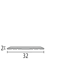 Parkettfreund -Übergangsprofil PF 443 SK F2G edelstahloptik fein geschliffen 1000x32 mm - 0 - 99 mm Aluminium eloxiert mit glatter Oberfläche