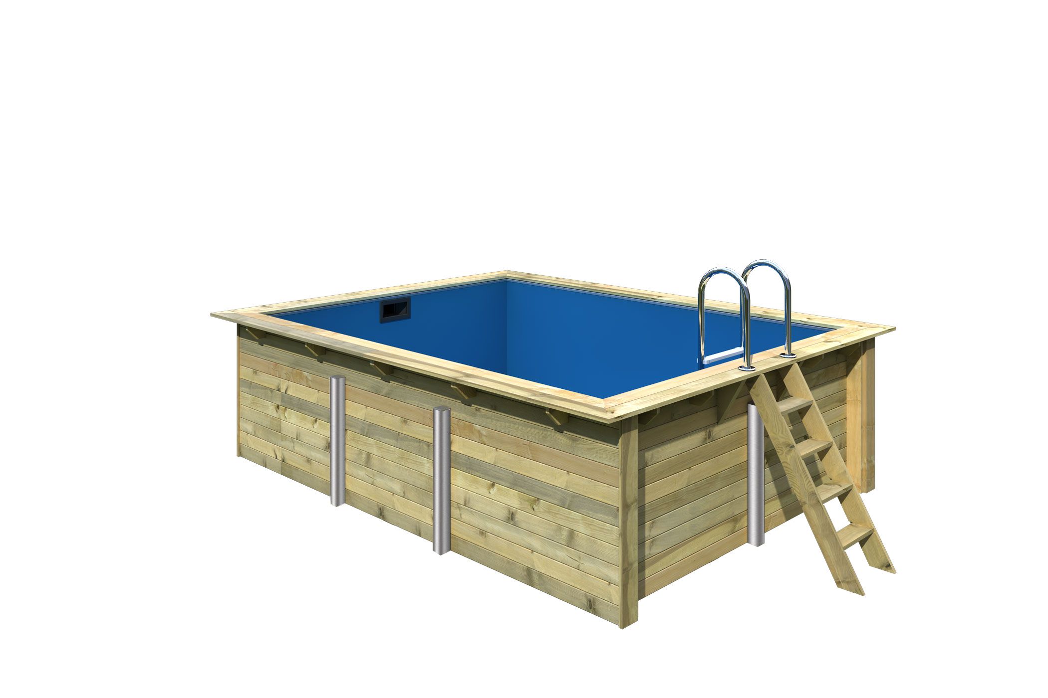 Vorschaubild Galerie Karibu Rechteck Pool Gr. 2 - 350 x 440 cm - kesseldruckimprägniert Sparset mit Filteranlage -inkl. gratis Pool-Pflegeset